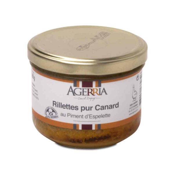 Rillettes pur Canard au Piment d'Espelette 180g