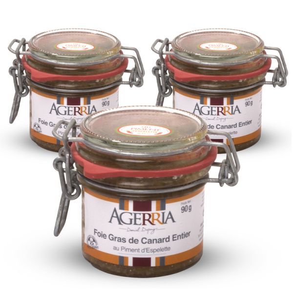 Foie gras entier au piment d'Espelette 90 g - lot de 3