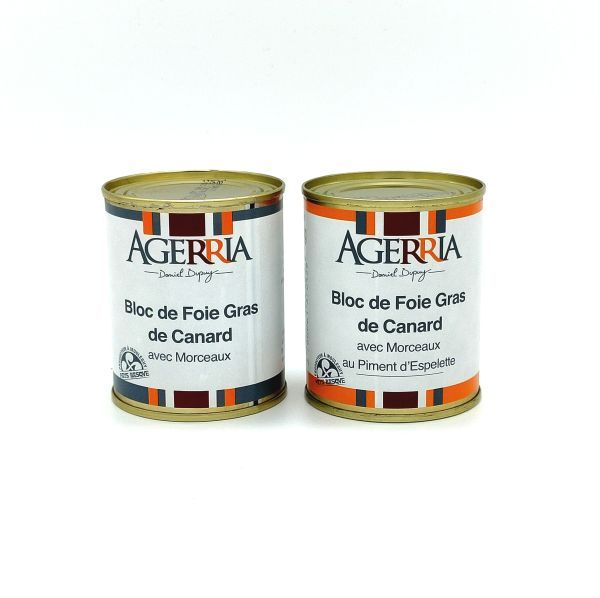 Lot de 2 Blocs de foie gras avec morceaux 130g Lot de 2 Blocs de foie gras avec morceaux 130g
