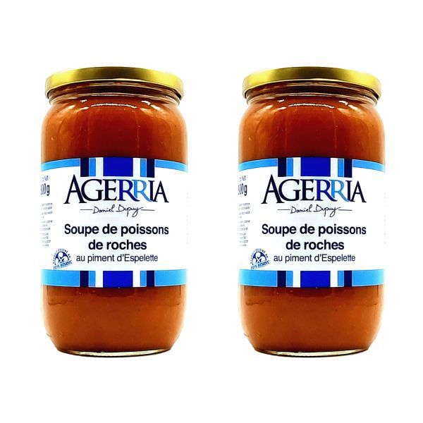 Lot de 2 bocaux de Soupe poissons de roches au piment d'Espelette Lot de 2 bocaux de Soupe poissons de roches au piment d'Espelette